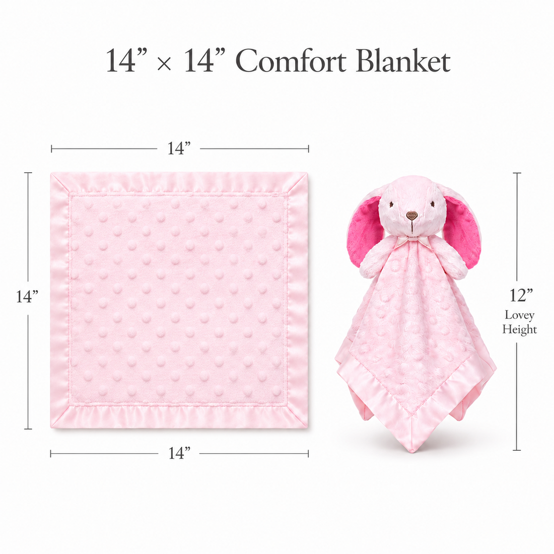 Pink Bunny Lovey Blanket | Baby Shower Gift | SweetPea PlushAura
