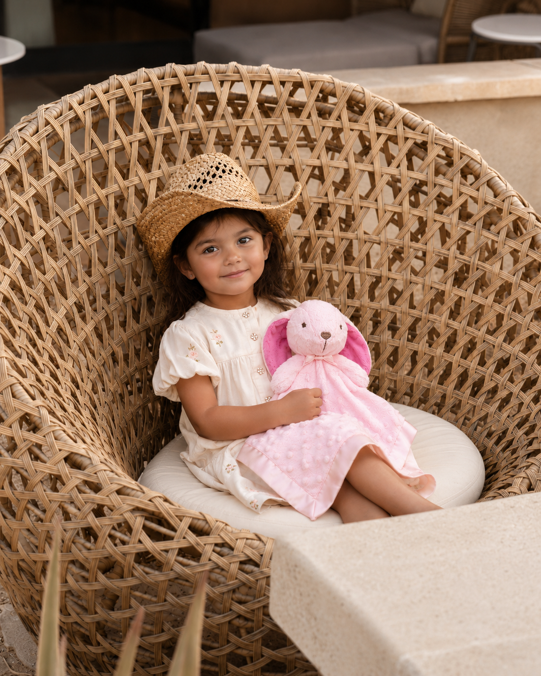 Pink Bunny Lovey Blanket | Baby Shower Gift | SweetPea PlushAura