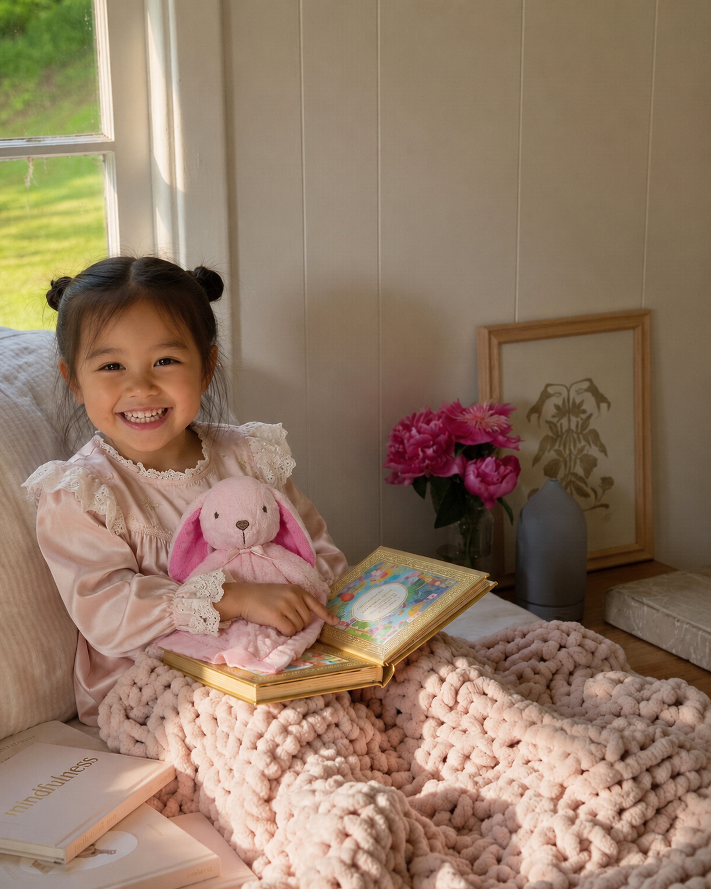 Pink Bunny Lovey Blanket | OEKO-TEX® STANDARD 100 certified fabric | Baby Shower Gift | SweetPea Universe PlushAura